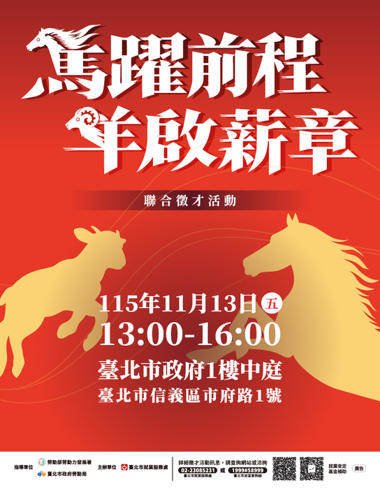 北市就服處「馬躍前程，羊啟薪章」聯合徵才活動